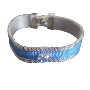 Guess Silver Bracelet with Blue Ribbon